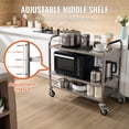 thumbnail image 4 of Kitchen Cart 3 Tier - 450LBS Rolling Utility Cart - Steel Service Cart with Wheels - Metal Storage Trolley with Handle & PP Liner - Indoor/Outdoor, 4 of 6