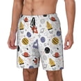 thumbnail image 2 of Uemuo Rocket Planets Pattern Mens Swim Trunks Quick Dry Board Shorts with Mesh Lining, Stretch Beach Shorts Quick Dry No-Chafing Board Shorts-Medium, 2 of 9