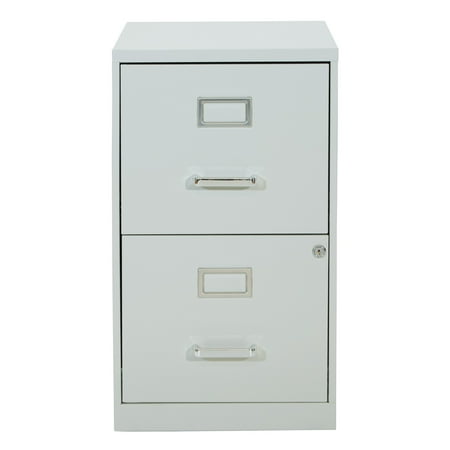OSP Home Furnishings - 2 Drawer Locking Metal File Cabinet - Gray