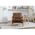 thumbnail image 2 of Luccalily Leisure Chair with Solid Wood Armrest and Feet, Mid-Century Modern Accent chair, for Living Room Bedroom Studio chair, 2 of 11