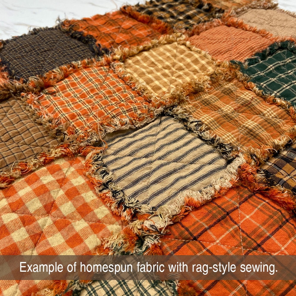 JCS Autumn Spice Plaid Ragged Homespun Cotton Fabric Quilt Kit (200+ six-inch Squares)
