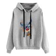 thumbnail image 1 of Chandails à Capuchon pour Adolescents Mode Féminine Décontractée de Noël Imprimé Blouse à Manches Longues avec Poche Chandail Tops Chandails à Capuchon Tenues de Sortie en Liquidation, 1 of 5