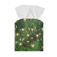 thumbnail image 2 of POLERO Leather Tissue Box Cover Christmas Tree Lights, Modern Square Tissue Box Holder for Creative Decorative, Ideal for Bathrooms/Office/Car/Nightstand/Dining Table, 5.1"X5.1"X5.5", 2 of 7