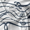 thumbnail image 7 of Ambesonne Navy Valance & Curtain, Sea Marine Nautical Knots, 55"x36", Navy Blue and White, 7 of 7