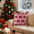thumbnail image 5 of Japceit Christmas Bow Throw Pillow, Red Holiday Decorative Cushion with Bow Design, Soft Pillow for Sofa, Chair and Seasonal Home Decor, 5 of 6