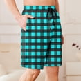 thumbnail image 5 of Fmbrln Mens Shorts Drawstring Waist Plaid Printed Summer Shorts Fashion Casual Lounge Shorts, 5 of 6