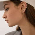 thumbnail image 5 of Titanium Earrings for Sensitive Ears, Flat Back Stud Earrings Hoop Earrings Set for Women, Hypoallergenic Surgical Stainless Steel Cubic Zirconia Earrings Stud Earrings Set 7 Pairs, 5 of 7