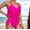12Hot Pink, variant on Hicidod One Piece Swimsuit Womens Tummy Control High Waisted Solid Modest Bathing Suit Full Coverage Trendy Bikini Swimwear
