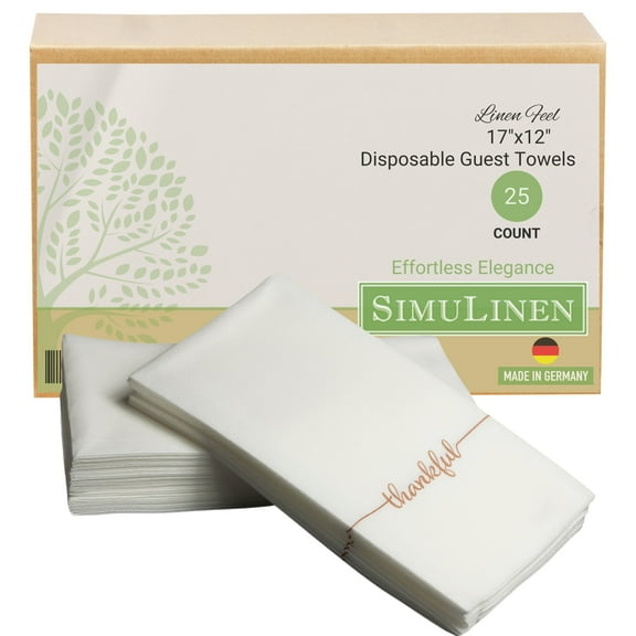 SimuLinen 12"x17" Disposable Guest Hand Towel - Thankful Copper Color - 25ct