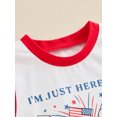thumbnail image 6 of Suealasg Kids Toddler Boys 4th of July Clothes Baby Boys Independence Day Outfits Cartoon Print Crew Neck Short Sleeve T-Shirts Tops and Shorts 2Pcs Summer Clothing 0-3T, 6 of 9