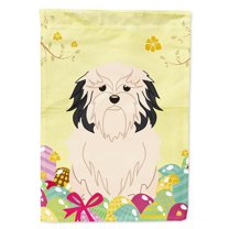 Caroline's Treasures BB6019CHF Easter Eggs Lowchen Flag Canvas House Size , Large, multicolor