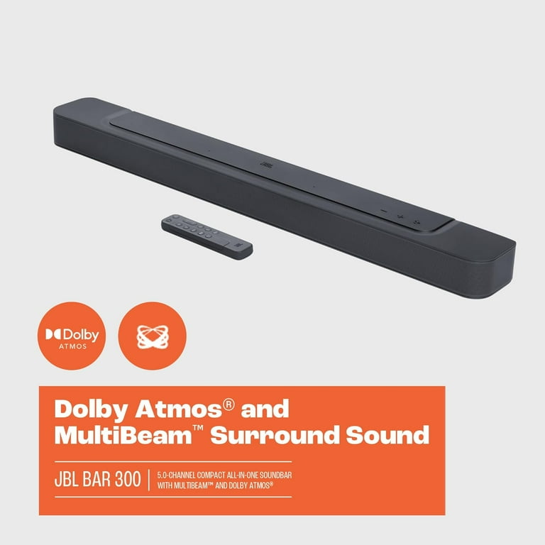 JBL BAR-300 5.0ch Soundbar with MultiBeam Sound and Dolby Atmos