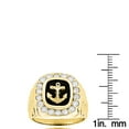thumbnail image 3 of Black Natural Onyx And Real 1.5 Ctw Diamond 14K Anchor Vintage Ring For Him (Yellow Gold Size 12), 3 of 3