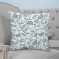 thumbnail image 4 of Pillow Covers 18x18 Set of 2, Boho Teal Green Floral Throw Pillow Covers Decorative Couch Cushion Cover, Vintage Farmhouse Paisley Leaf Microfiber Soft Square Pillowcases for Bedroom Living Room Sofa, 4 of 7