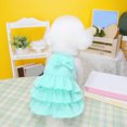 thumbnail image 2 of CSChome Robe pour Chien Douce Confortable Respirante Ourlet Superposé Nœud Papillon Usage Quotidien Chiot, 2 of 7