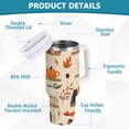 thumbnail image 2 of Yayeee 40oz Stainless Steel Tumbler with Straw and Handle Double-Wall Insulated Travel Water Bottle, Fall Book Shelf, 2 of 8