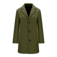thumbnail image 4 of Inleife Women's New Fashionable Coats Solid Color Lapel Double Buckle With Pockets Woolen Coat Jacket, 4 of 5