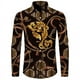 thumbnail image 2 of Camisa de manga larga con estampado 3D de cadena de flores doradas de lujo para hombre, ropa informal de diseñador para hombre, camisas con botones de solapa, 2 of 5