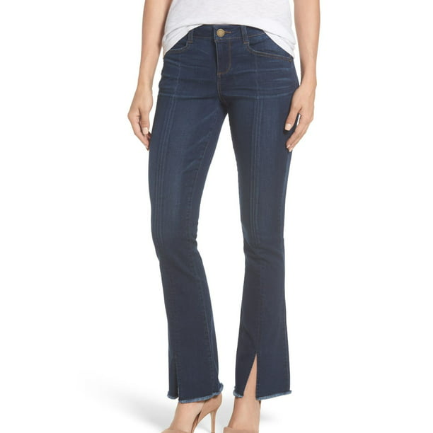 Womens Split-Hem Raw Bootcut Leg Jeans 10 - Walmart.com - Walmart.com