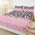 thumbnail image 3 of Manfei Leopard Print 4 Pieces Queen Sheet Sets,Sequin Print Ultra Soft Flat Sheet,Black Teal Queen Fitted Sheet,Breathable Abstract Room Decor, 3 of 7