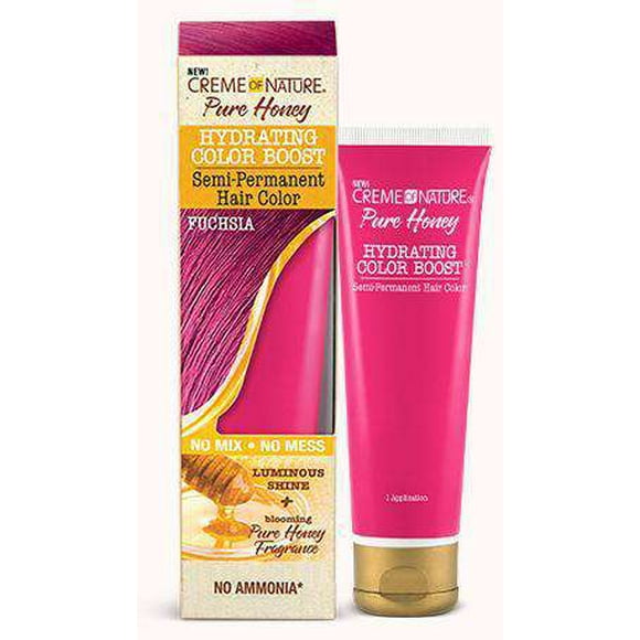 Creme Of Nature Pure Honey Hydrating Color Boost Semi-Permanent Hair Color - Fuchsia