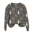 thumbnail image 6 of YVNAURA Women's Spooky Season Oversized Graphic Crewneck Sweatshirt Long Sleeve Loose Fit Pullover Halloween Pumpkin Ghost Bat Print Casual Fall Top 1 Pack, Grey,L, 6 of 6