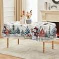 thumbnail image 6 of Sm:)e Snowman Christmas Tablecloth 60x84 Inch Oval, Pine Snow Washable Table Cover for Party Picnic Dinner Decor, White, 6 of 6