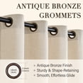 thumbnail image 5 of TURCURNO Soft Textured Linen Curtains,Semi Sheer Drapes with Bronze Grommet,Light Filtering Oatmeal Curtains for Living Room Bedroom,Natural,2 Panels,52"x84", 5 of 10