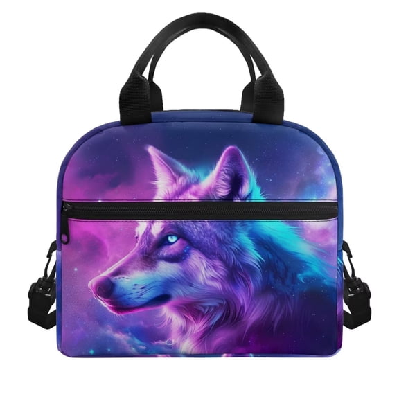 Yuyamidu Wolf Lunch Box for Kids Thermal Meal Tote Bag, Portable Lunch Bag Reusable Cooler Bag Tote Middle School Lunch Tote Bag for Boys Back to School