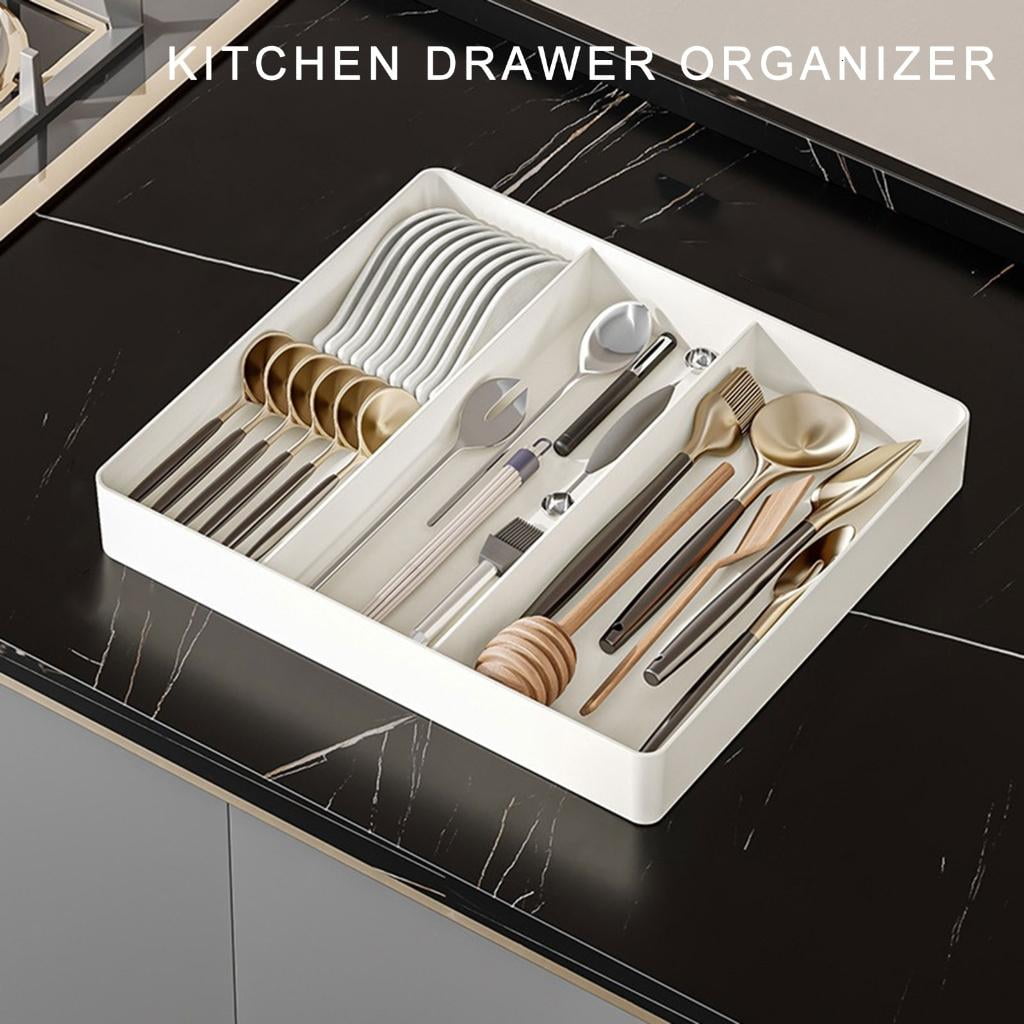 Necvior Multifunctional Drawer Storage Box Effective Kitchen Organization Holder Expandable Drawer Separator for Utensils