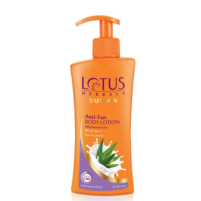 Lotus Safe Sun Anti Tan Body Lotion SPF 25 PA+++ with Aloe Suitable for all types, 250ml - Walmart.com