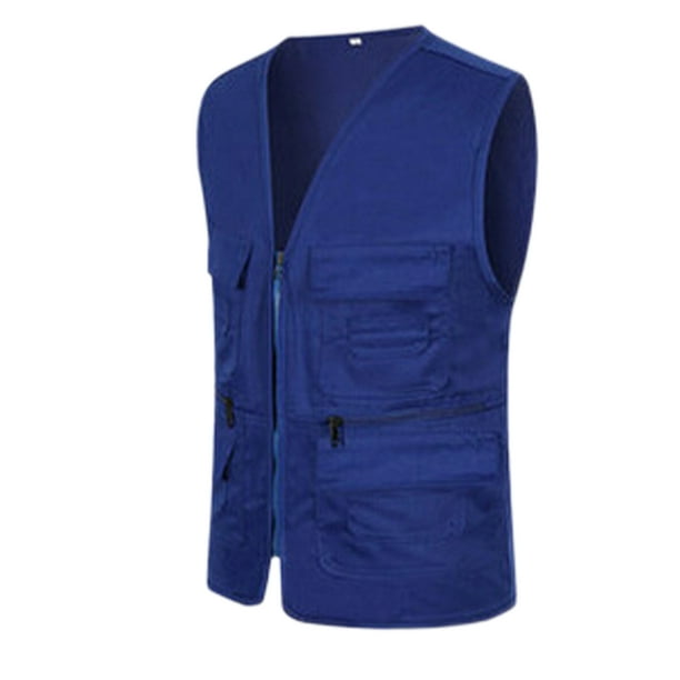Bellella Women Casual Cargo Vest Fishing Travel Waistcoat Work Jacket Deep  Blue L 