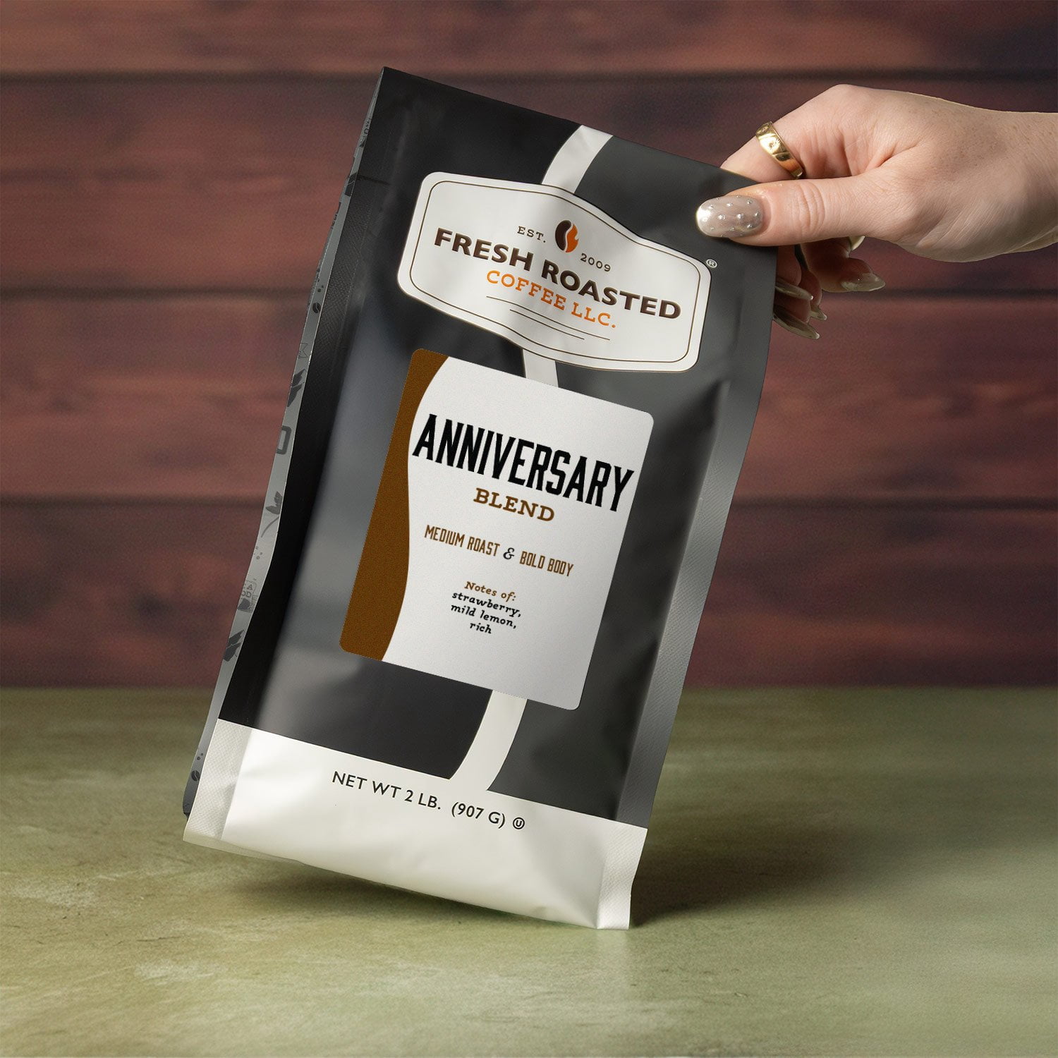 Fresh Roasted Coffee, Anniversary Blend, Medium Roast, Whole Bean, 80 oz 5 lbs