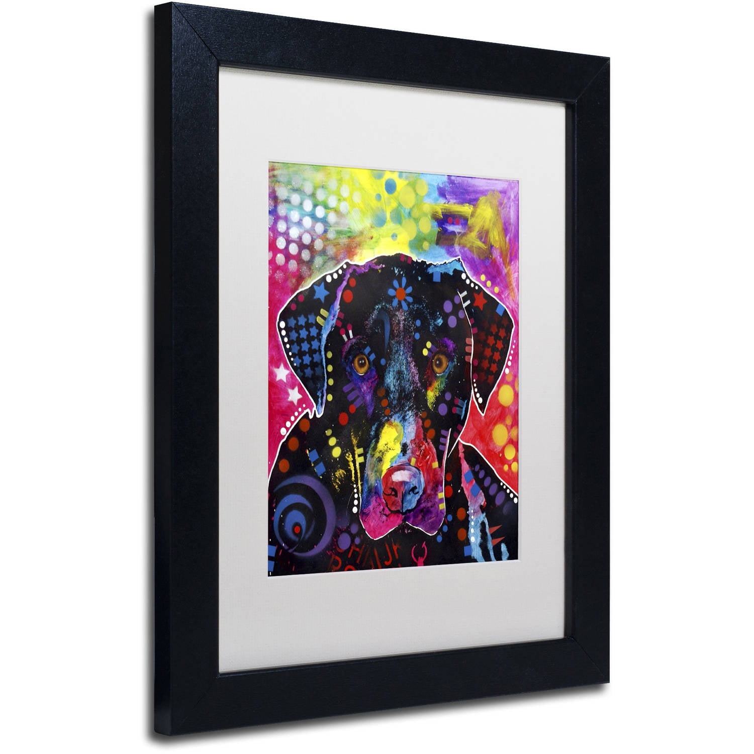 Trademark Fine Art "The Labrador" Canvas Art by Dean Russo, White Matte, Black Frame