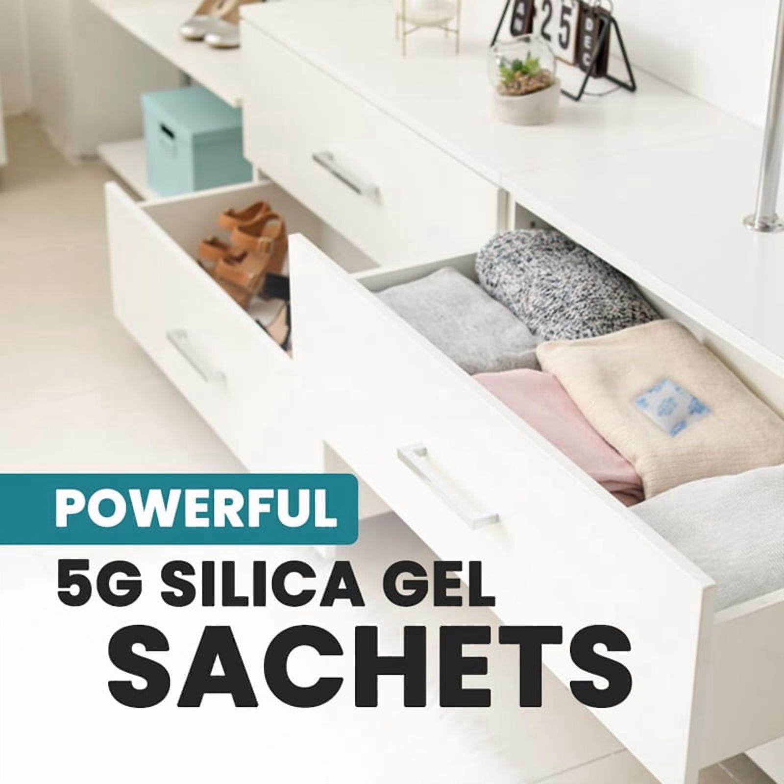 300PCS 5g Silica Gel Sachets 300 Desiccant Bags Helps to Stop Damp, Mould, Mildew and Condensation