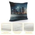thumbnail image 4 of GOSMITH  Landscape Throw Pillow Cushion Cover, Asia China Hong Kong City Skyline View at Blue Night Towers and Skyscapers Photo, Decorative Square Accent Pillow Case, 4 of 5