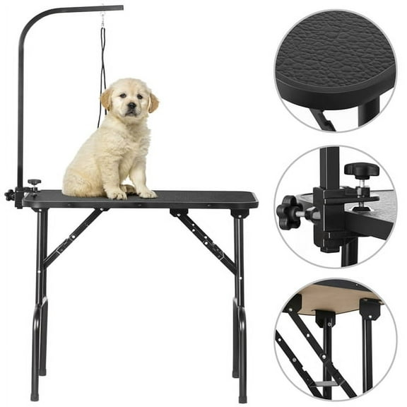 32" Pet Foldable Grooming Table Black