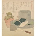 thumbnail image 3 of Kubo Shunman 15x16 Black Modern Framed Museum Art Print Titled - White; Tin ‘Middleman '(Shiro; Suzu Nakatsugi), from the Series Five Colors of Tea Utensils (Chaki Goshiki) (ca. 1818), 3 of 5