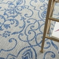 thumbnail image 4 of Nourison Garden Party Indoor/Outdoor Transitional Damask Ivory/Blue 6' x 9' Area Rug, (6' x 9'), 4 of 10