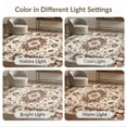 thumbnail image 7 of ODIKA Throw Tan Vintage Boho Ornamental Distressed Vine Border for Living Room, Under Sectional, Family , Non-Slip Flatwoven, 7 of 7