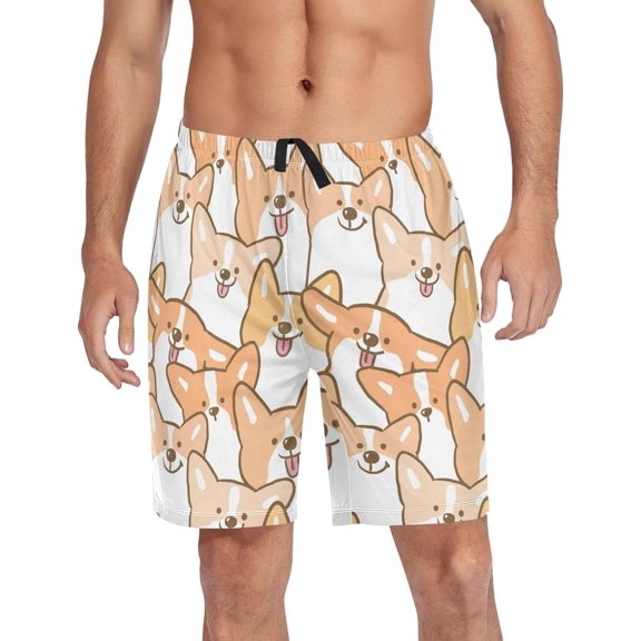 GZHJMY Dog Pajama Pants Short for Men, Lounge Pants Lightweight Men Pajama Bottoms with Drawstring Pockets, Christmas New Year Birthday Gifts, XX-Large