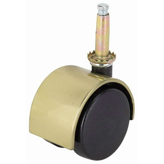 ProSource 7112337 2" Furniture Casters Dual Wheel, Bright Brass