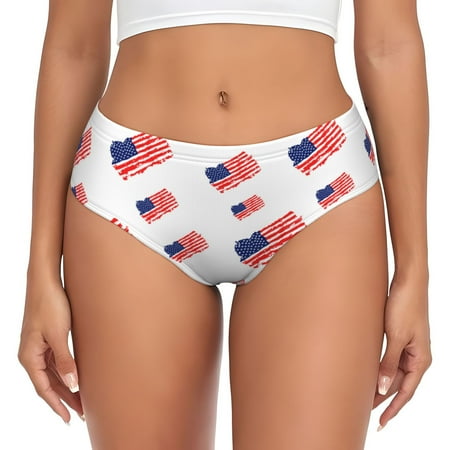 Womens Underwear - cool USA Flag Print No Show Seamless Underwear for Women  Soft Stretch Womens Panties  Hipster Ladies Panties Bikini Underwear Briefs