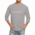 thumbnail image 5 of Afuyipoi Men's Three-Quarter Sleeve Letter Print T-Shirt,Casual Fashion Short Sleeve Round Neck Athletic Wear Gray M, 5 of 6