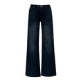 thumbnail image 4 of Audhol Women's Jeans Women's Wide Leg Jeans Relaxed Loose Straight Leg Baggy Jeans Denim Washed Pants Jeans for Women Trendy Blue L, 4 of 9