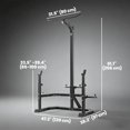 thumbnail image 2 of Soozier Multi-Function Home Gym Power Tower, Steel Squat Rack with Bench Press & Lat Pulldown System, Integrated Plate Storage, 440 lbs Capacity, Black, Home Workout Station, 2 of 7