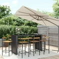 thumbnail image 5 of vidaXL Patio Bar Set Wicker Outdoor Bar Set Poly Rattan and Solid Wood Acacia, 5 of 34