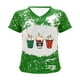 thumbnail image 3 of Mujeres verano Navidad letra divertida impresa blusa camisetas Casual cuello en V manga corta camisetas Tops Pompotops  hkajfhjk473361, 3 of 6