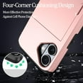 thumbnail image 4 of KOMI for iPhone 16 Case Wallet with Card Holder, iPhone 16 Phone Case for Women Men, Military Grade Shockproof Slim Protective Bumper Cover Rose Gold, 4 of 5