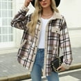 thumbnail image 5 of Gvdentm Flannel Jacket Women With Hood Womens Plaid Sherpa Lined Jacket Winter Button up Flannel Jackets Oversized Fleece Fuzzy Warm Coat Jackets Light Pink,XL, 5 of 7